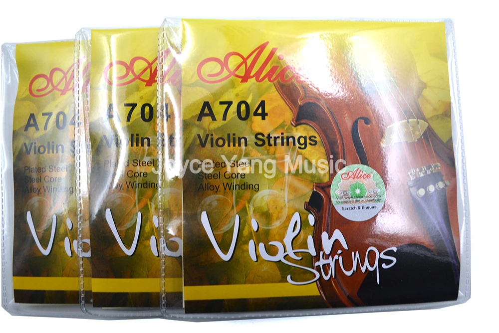 

3 Sets of Alice A704 Violin Strings 4 Strings Steel Core Al-Mg/Ni-Fe Winding Strings 1st-4th Free Shipping