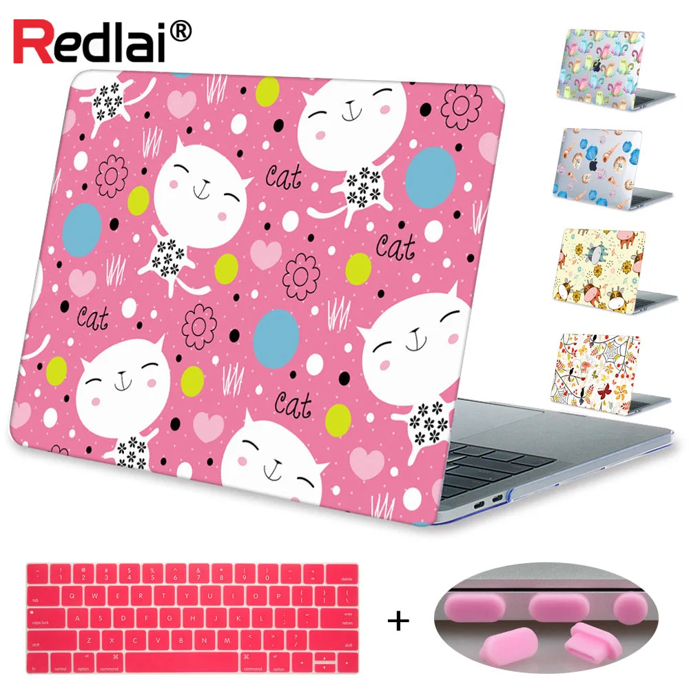 Чехол Redlai для Apple Macbook 12 дюймов A1534 Air 13 A1466 Pro 15 Touch bar A1706 A1707 чехол ноутбука с милыми