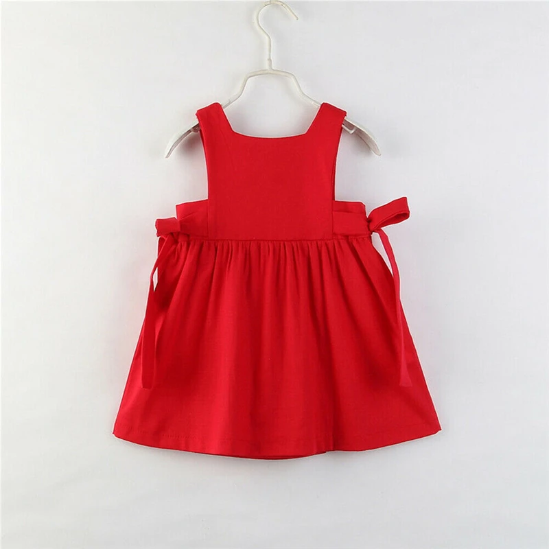 New Toddler Baby Kid Girls Cute Solid Dress Summer Sleeveless Bow Drape Dresses Shein Vestidos Bebe Girl Party Gown Formal | Детская