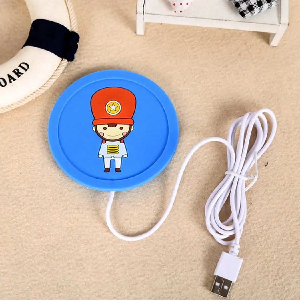 Мультяшная силиконовая электрическая изоляция Coaster USB теплая чашка