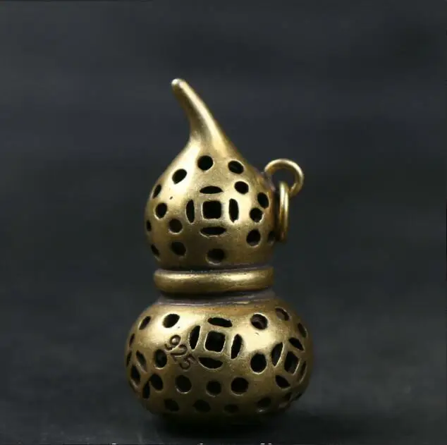 Маленькая китайская Бронзовая кулон в виде тыквы цветка лотоса|Статуи и