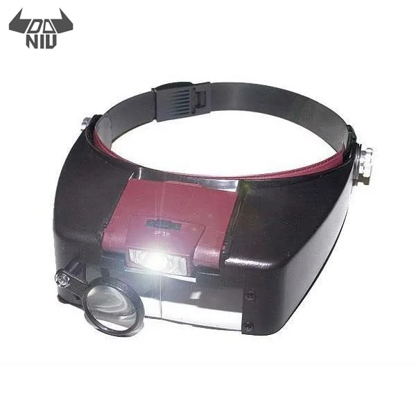 

DANIU 10X Lighted Magnifier Magnifying Glass Headset Head Magnifier Adjustable-Headbrand