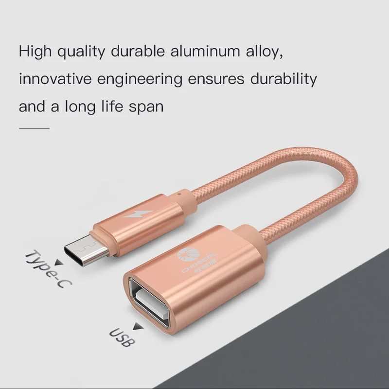 CHOSEAL Type C к USB 2 0 OTG Кабель адаптер для Macbook Samsung Galaxy S8 S9 Huawei P10 P9 кабель|Переходники и