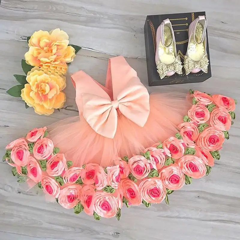 Pudcoco Cute Flower Girls Dress Princess Kids Baby Party Sleeveless Pageant Wedding Bridesmaid 2-8Y | Детская одежда и обувь