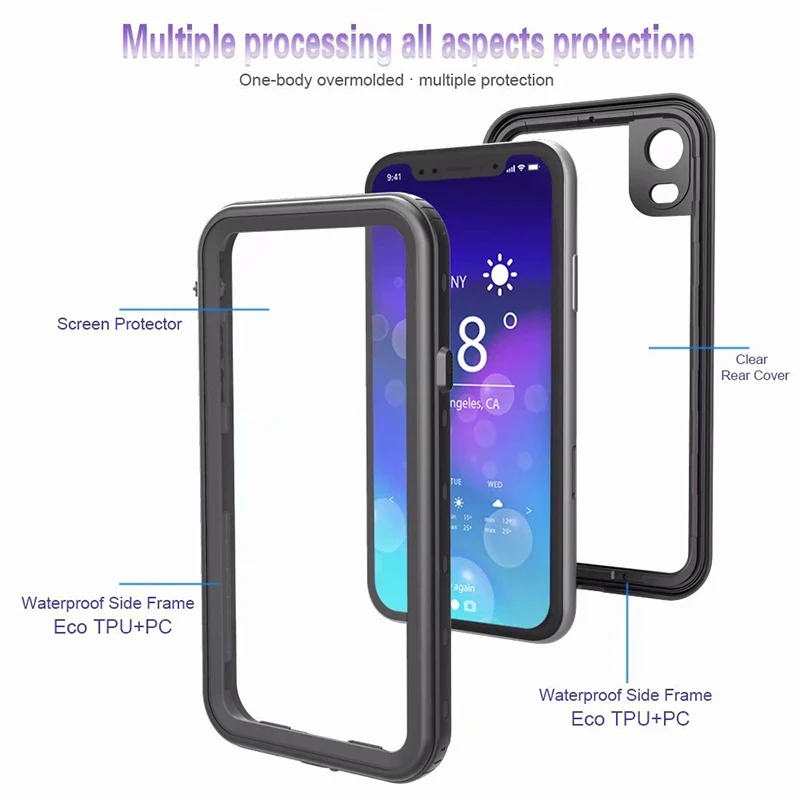 Водонепроницаемый Чехол IP68 для Apple iPhone XS Max XR X 360 полноразмерные Защитные чехлы