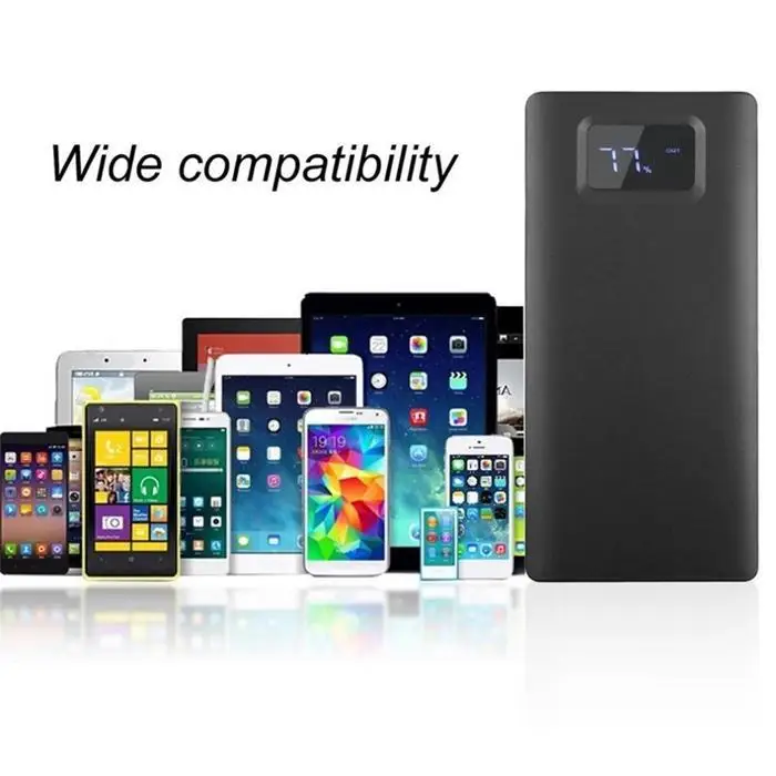 Портативный 20000 mAh светодиодный двойной USB внешний аккумулятор 190g зарядное