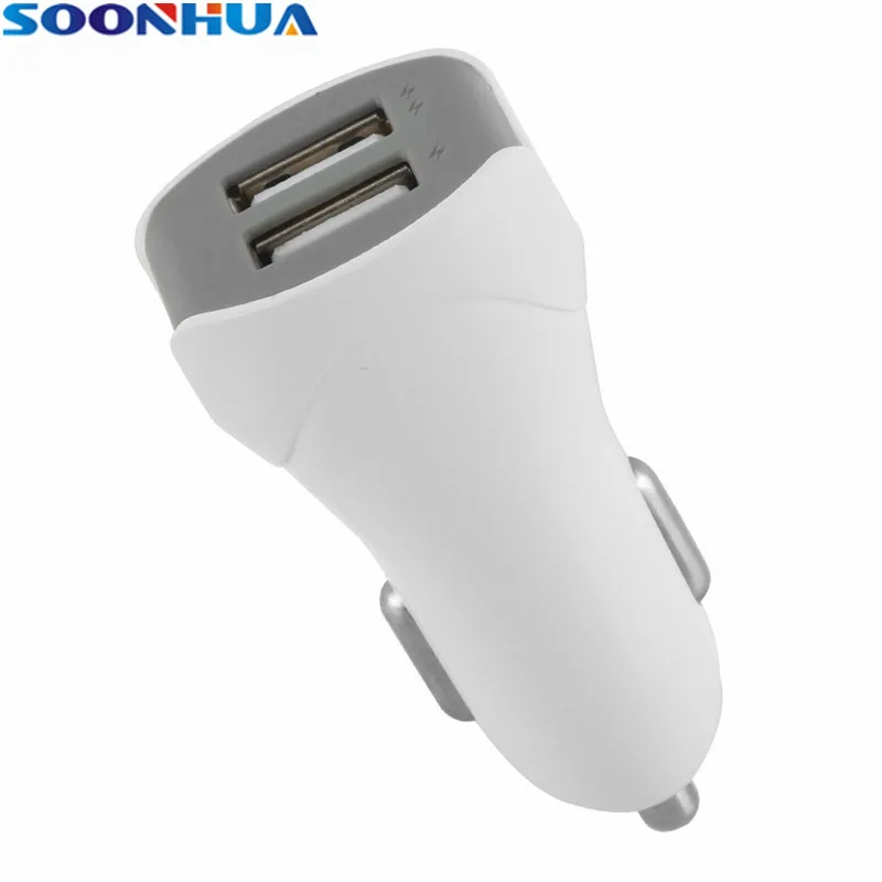 Портативное автомобильное зарядное устройство SOONHUA Dual USB со светодиодной