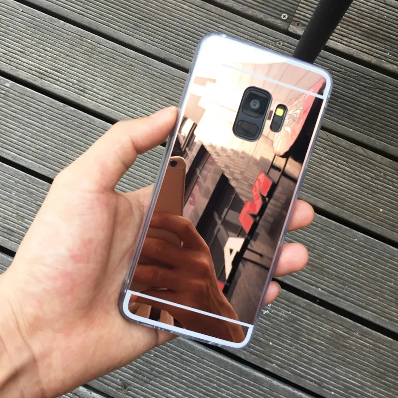 Роскошный мягкий чехол из ТПУ с зеркалом для samsung J2 Core A750 J6 J4plus A6 A8 2018 прочный
