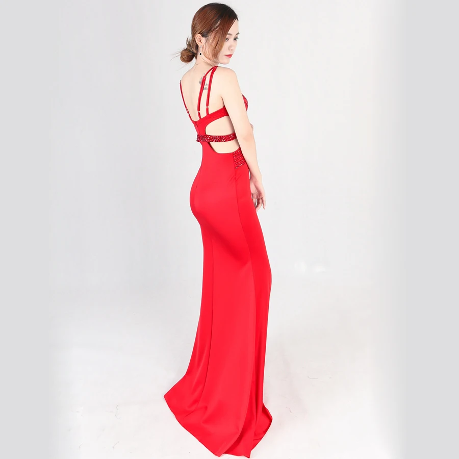 Vestidos Festa новинка Vestido De Noche простые платья Largos кристаллы Милая Русалка Длинные
