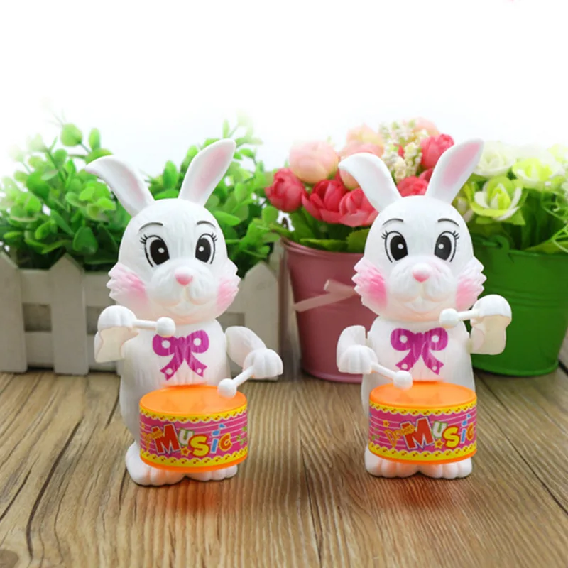 1 шт.. кролик из мультфильма барабанные часы заводные игрушки для детей смешные