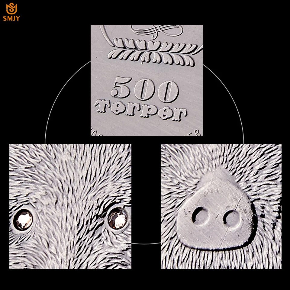 Памятная монета монгольского дикого животного Sus Scrofa 5 шт. новинка 2018 античное
