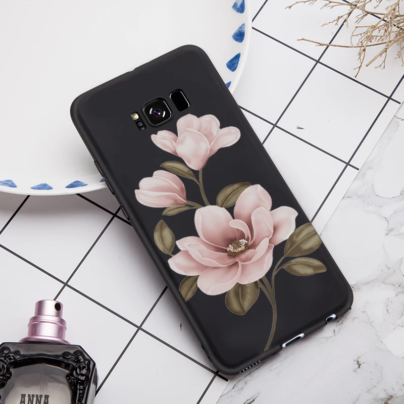 Силиконовый чехол для Samsung Galaxy A8 2018 Цветочный Оригинальный бампер S8 S9 Plus A5 2017 Note 9