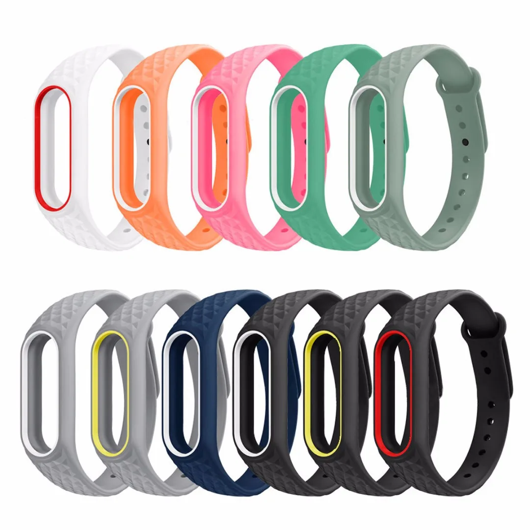 Модный Цветной Мягкий ТПУ ремешок на запястье Браслет замена для Xiaomi Mi Band 2 Смарт