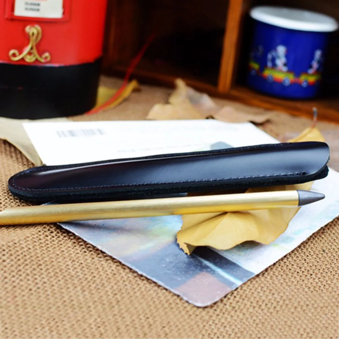 1 шт. черная кожаная сумка для карандашей и ручек|Сумки вещей| |