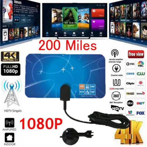 ТВ 200 Миля Диапазон антенны цифровой HD Skylink 4K Крытый HDTV Новый | Электроника