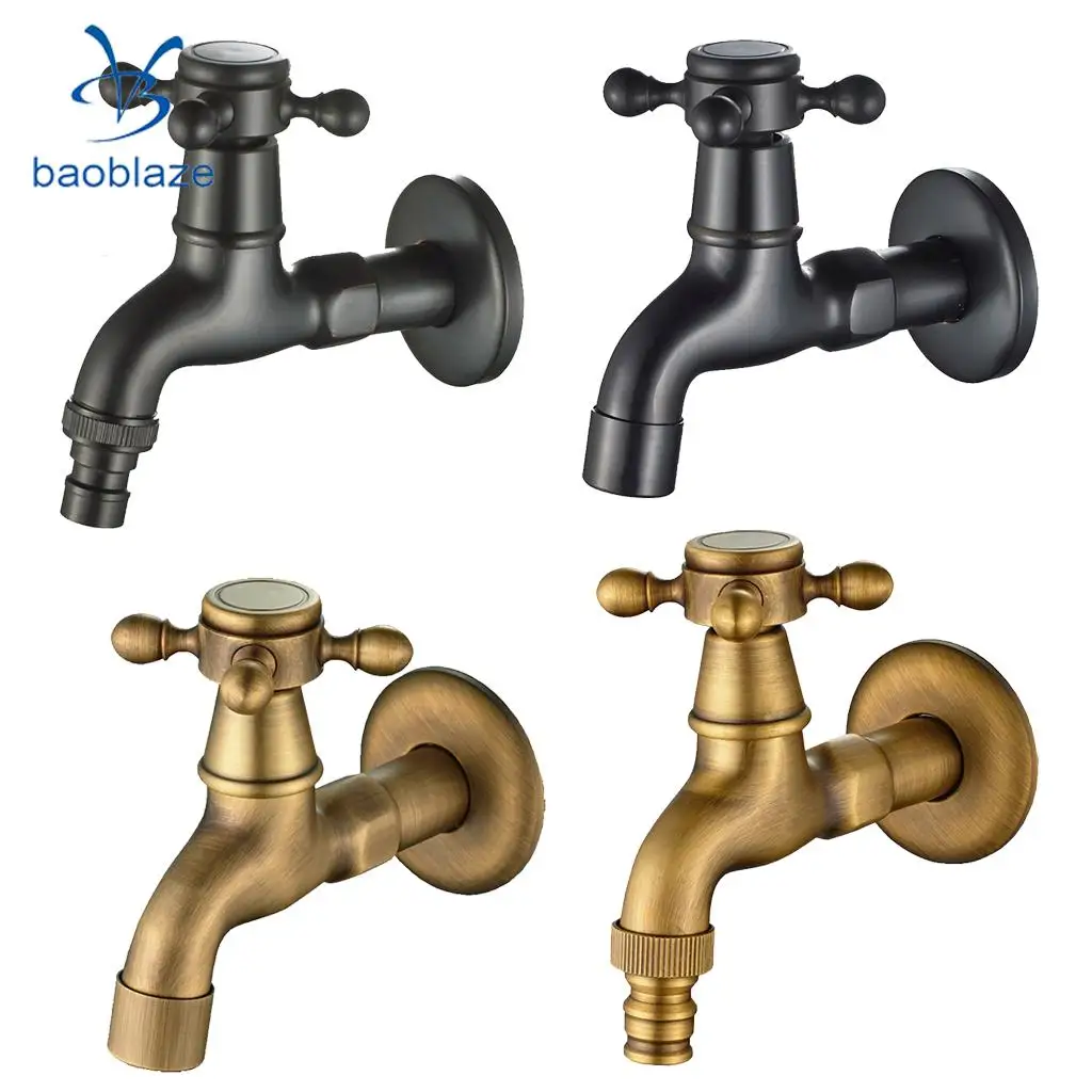 Antique Brass Wall Mount Outdoor Faucet Garden Bibcock Tap Mop Pool Laundry Sink Cold Water | Обустройство дома