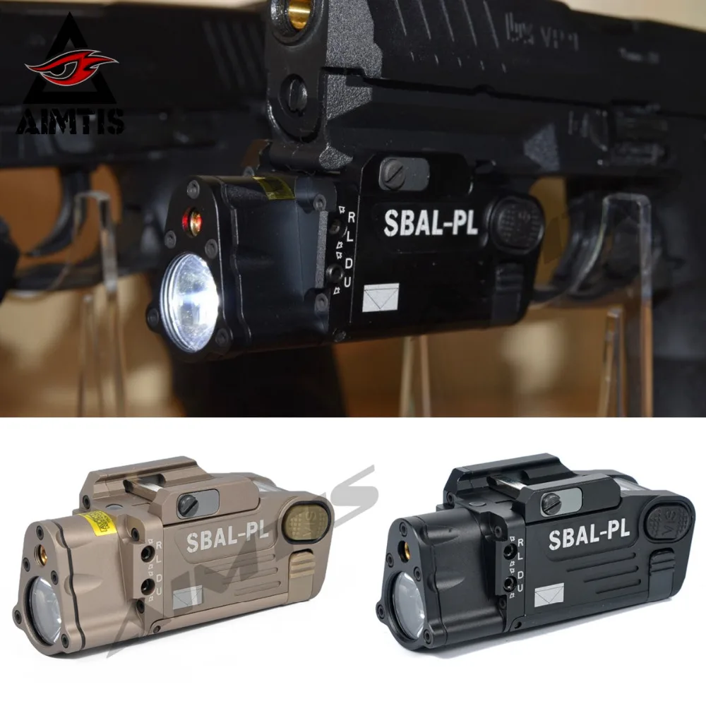 

AIMTIS Tactical Laser Flashlight SBAL-PL Hunting Weapon Light Combo Red Laser Pistol Constant & Strobe Gun Light Picatinny Rail