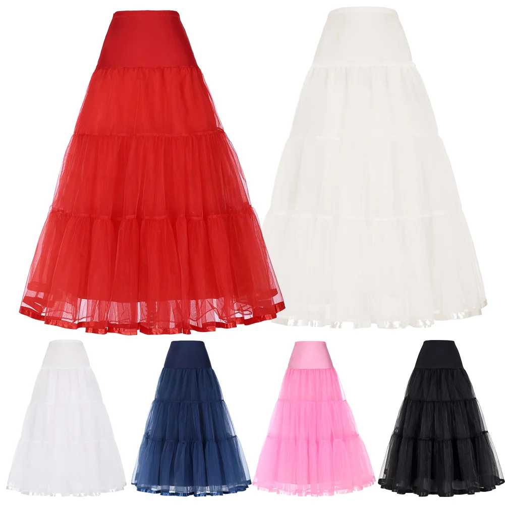 Винтажная Женская Тюлевая юбка кринолин длинный свадебный подъюбник свадебные