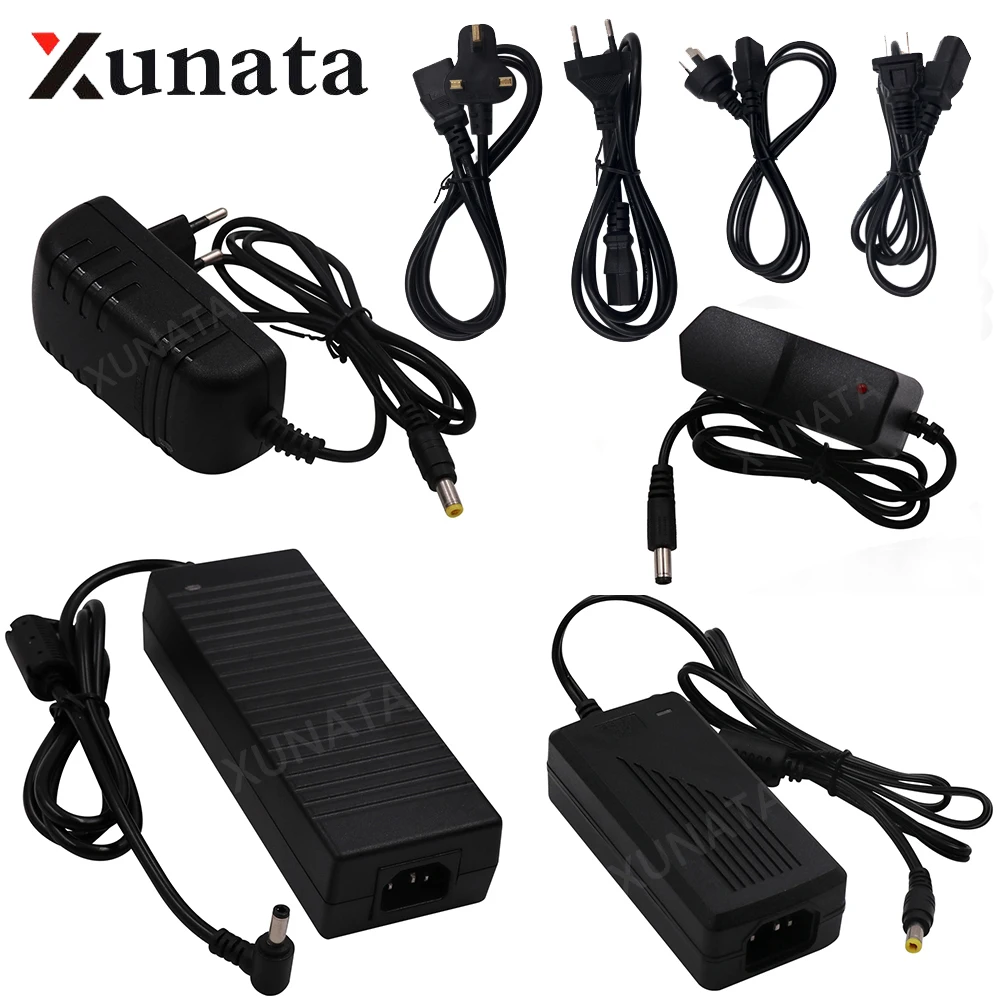 

AC100-240V To DC12V 1A 2A 3A 5A 6A 8A 10A Switching Adapter For LED Light Strip EU US UK AU 12V Power Supply Set