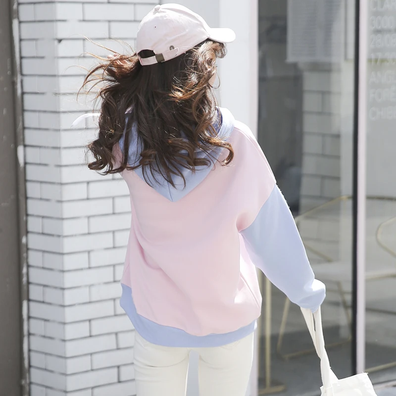 Осень зима Harajuku модные женские туфли толстовки милый мультфильм Волшебный цвет с