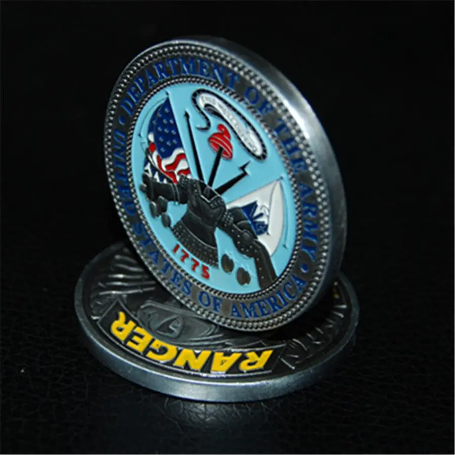 

10pcs/lot free shipping US Army Ranger Challenge Coin - Rangers Lead The Way
