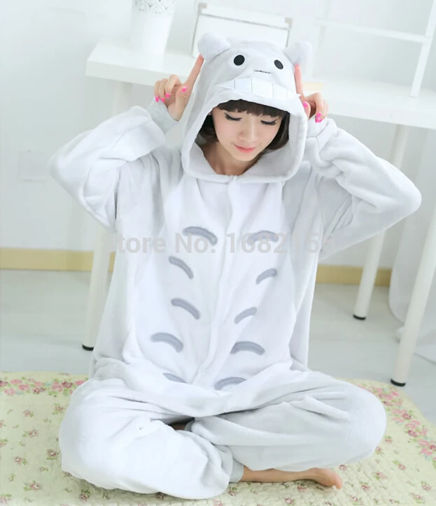 Кигуруми Новые Зимние Животные Тоторо пижамы Onesie Косплей костюмы унисекс Пижама