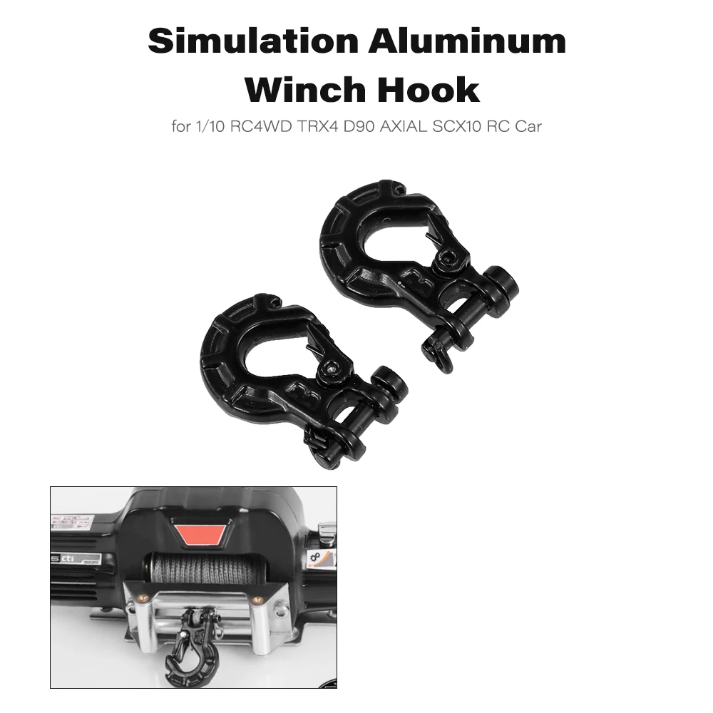 2 шт. RC автомобили моделирование алюминиевый прицеп крюк лебедки для 1:10 RC4WD TRX4 D90