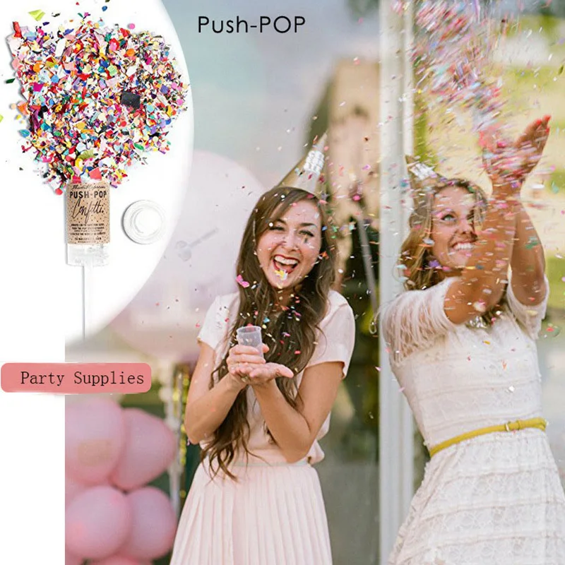 1 шт. толчок поп конфетти спрей Свадебные украшения Diy Push фейерверк вечерние Дети