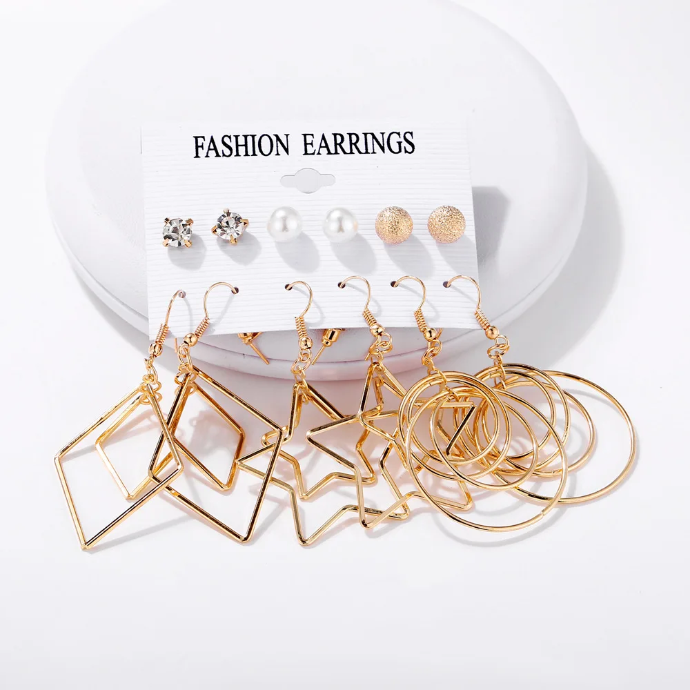 6pcs aretes de mujer modernos 2018 jewelry korean earrings earings fashion bohemian for women dangle | Украшения и аксессуары