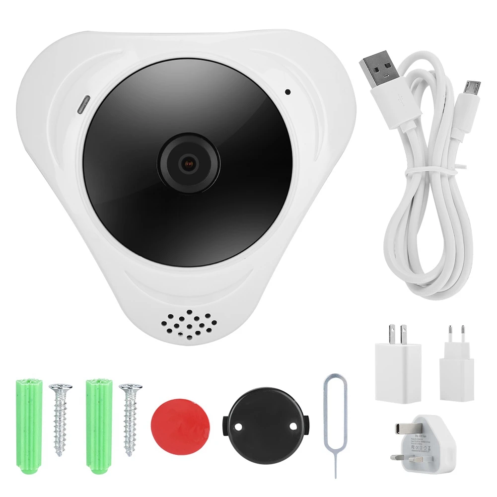 Панорамная VR камера 1080P с углом обзора 360 градусов объектив рыбий глаз Wi Fi ночного