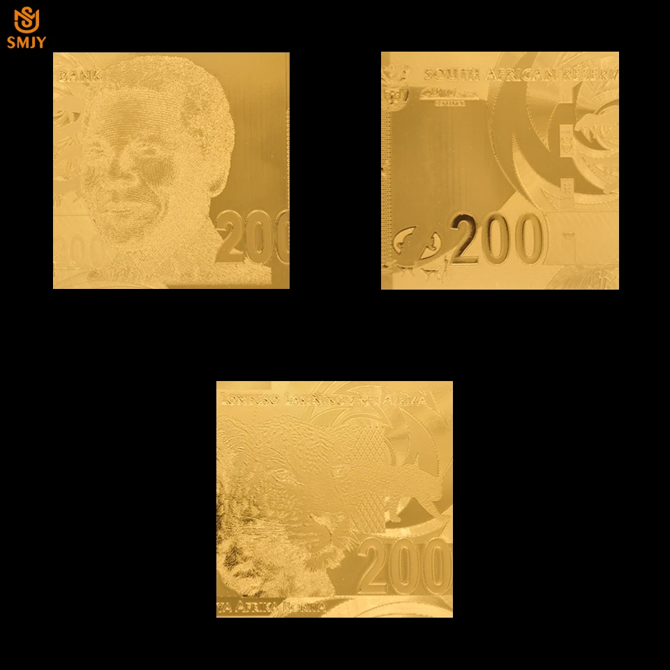 2014 африканских валюты золотая банкнота 24k 200 ранд южная африка реплика