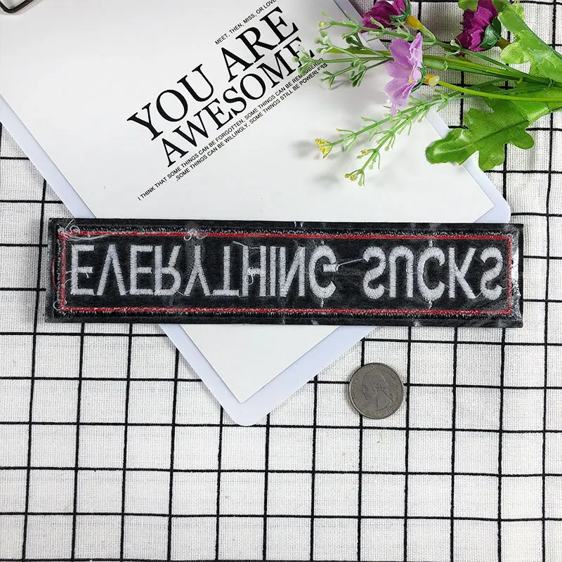 Оригинальная Черная нашивка с вышивкой надписи Все отстойное модная Изысканная
