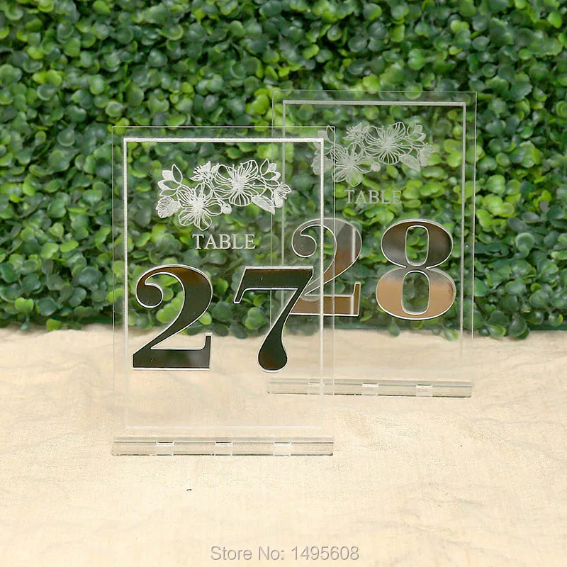 Золотые Зеркальные настольные номера Свадебный декор стола акриловые