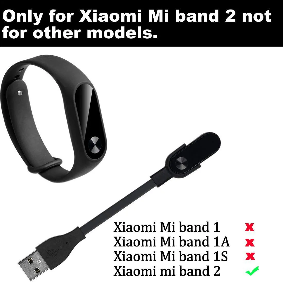 Зарядное устройство USB для Xiaomi mi Band 2/сменный зарядный кабель usb 2 (не подходит