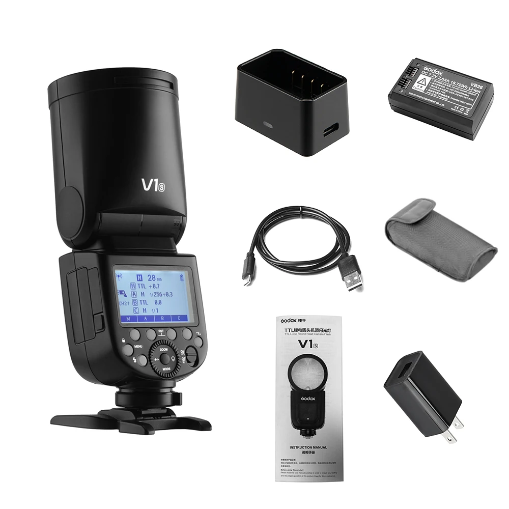 Профессиональная Беспроводная вспышка Godox V1S 2 4G для камеры Sony A7RII A7R A58 A7RIII A7R3