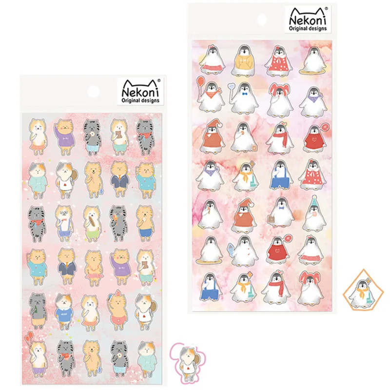 46 шт./кор. милый кот наклейки пуля журнал Kawaii канцелярские для детей DIY дневник в
