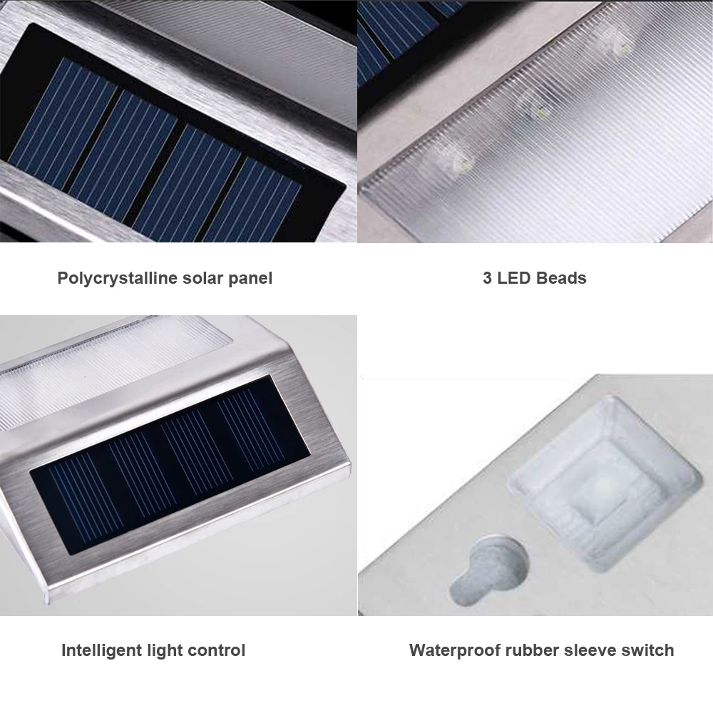 3 светодиода из нержавеющей стали водонепроницаемый уличный садовый светильник