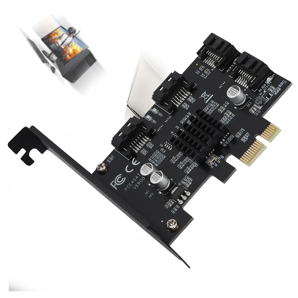 Новинка 6G SATA 3 0 для PCI-E 4 порта адаптер расширитель переходная карта HDD SSD PCI-Express