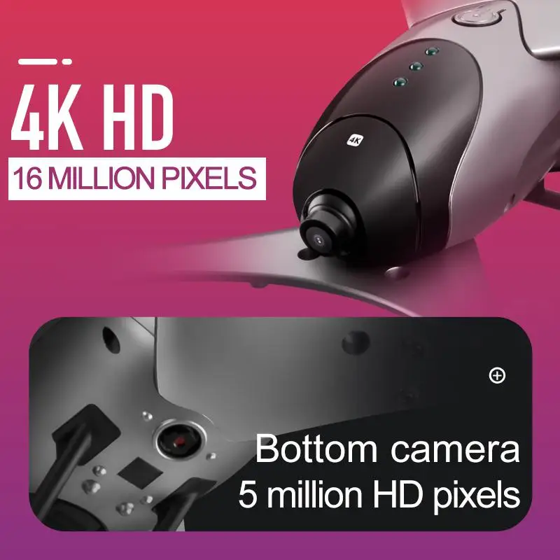 SMRC M6 Follow Me Квадрокоптер карманные Дроны с камерой HD 4 K/1080 P RC самолет гоночный
