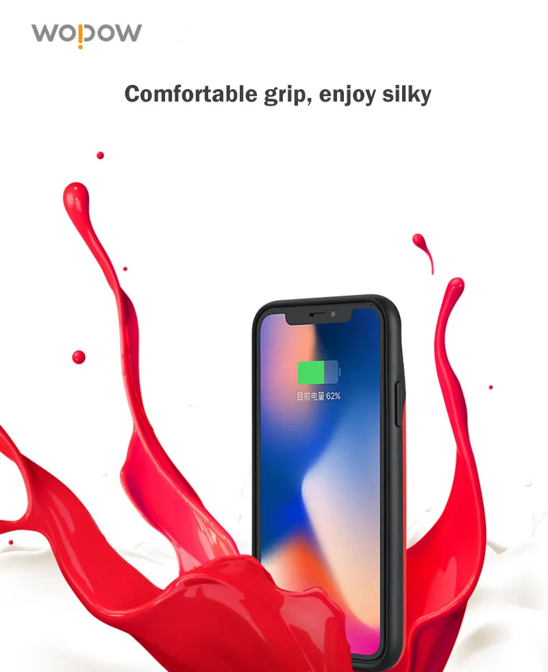 WOPOW 3200 мАч запасные аккумуляторы для телефонов назад клип батарея чехол iPhone X
