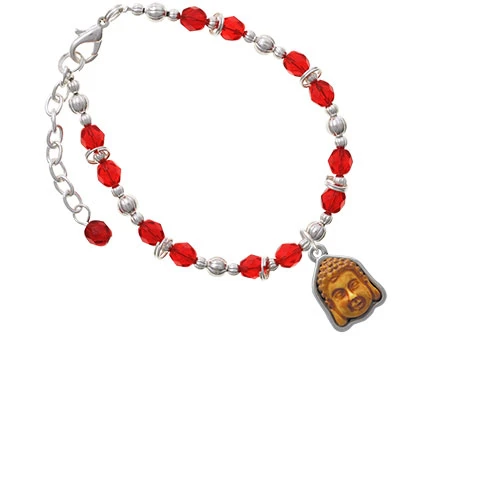 Смола Будда голова в рамке красные бусинки браслет |