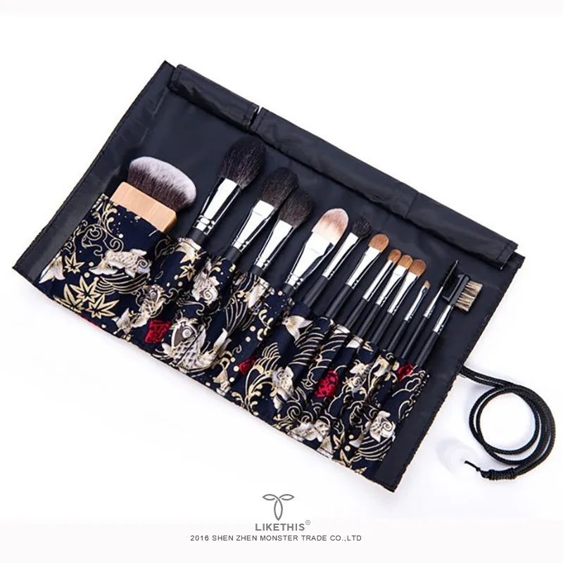 Набор кистей LIKETHIS 12 сумка для макияжа профессиональный косметический чехол