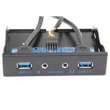 USB 3,0 2 порта 3,5 дюйма HD выход флоппи-отсек металлический Plug And Play концентратор Передняя панель высокоскоростной микрофон вход адаптер Рабочий стол открытый