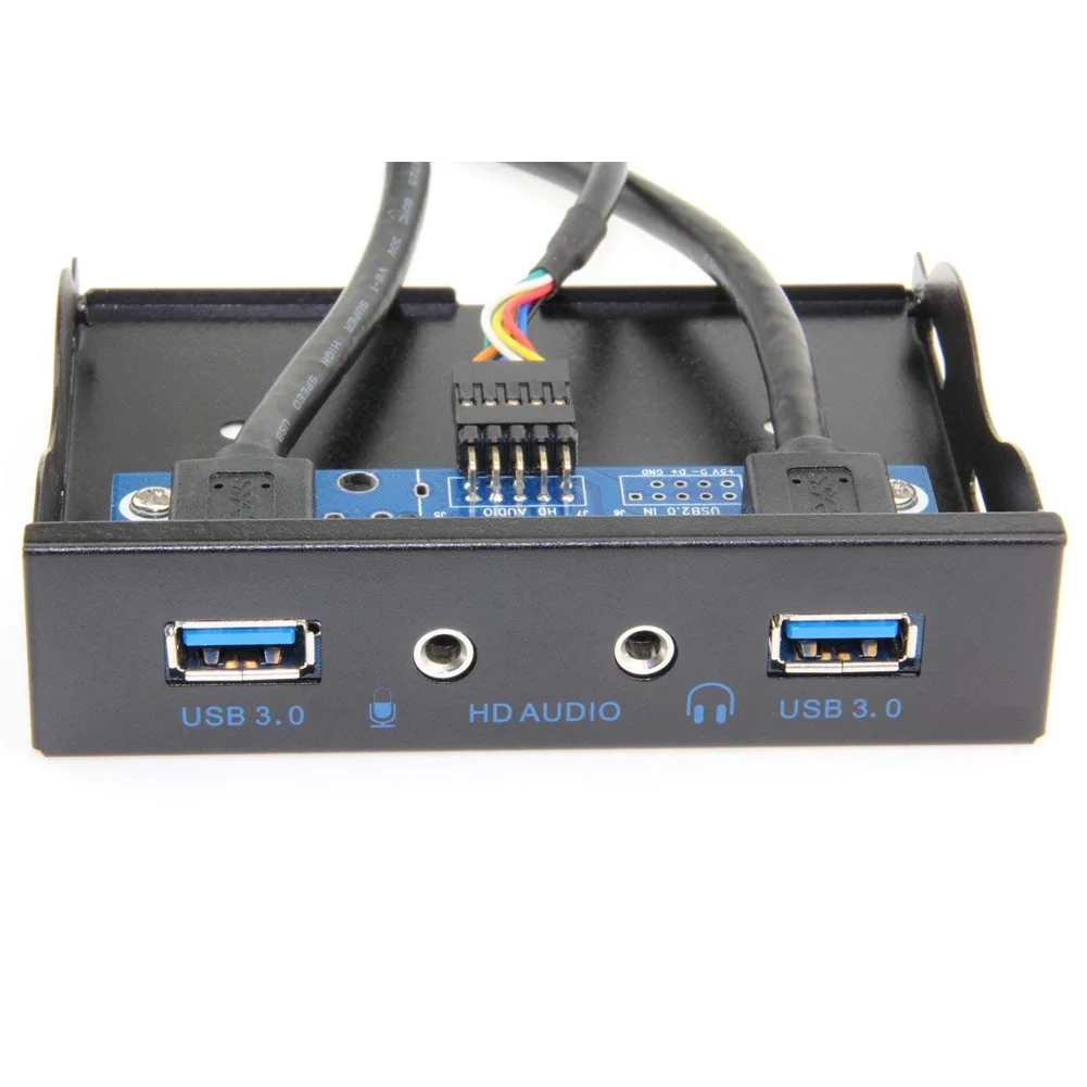 USB 3 0 2 порта дюйма HD выход флоппи Бей металлический Plug And Play Hub Передняя панель