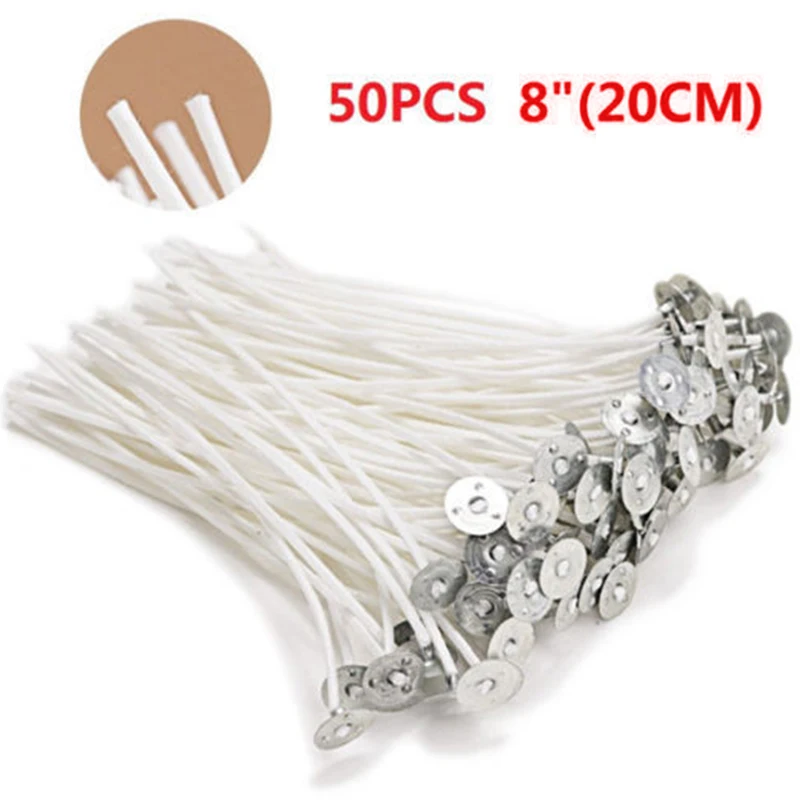 50 шт./компл. фитиль предварительно восковая свеча с фитилем хлопковые фитили без