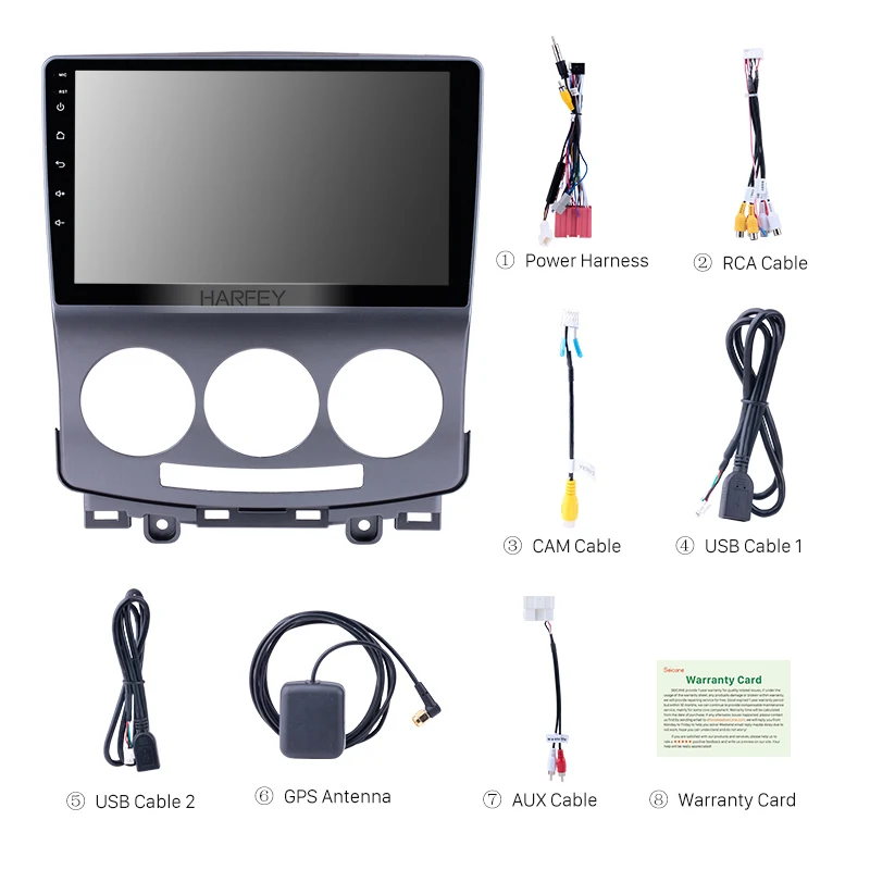 Harfey 2Din gps головное устройство Android 7 1/8 1 9 &quotCar радио для 2005 2010 старая Mazda 5