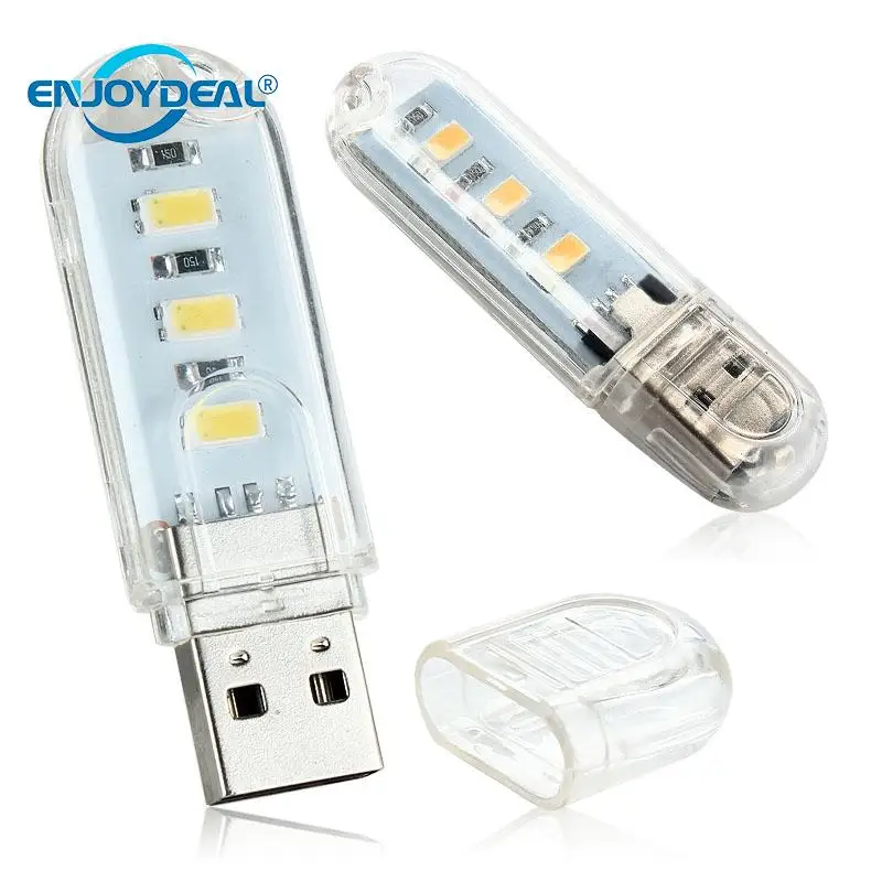 

Highlight LED Light Energy Saving Mini Portable 5V 5730 SMD USB 3LED Lamp Night Light Reading Light Cabinet Light Wardrobe Light