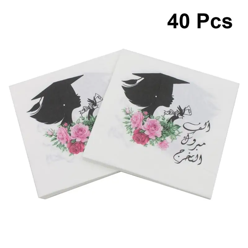 40 шт. салфетки для выпускного с принтом|Одноразовые салфетки| |