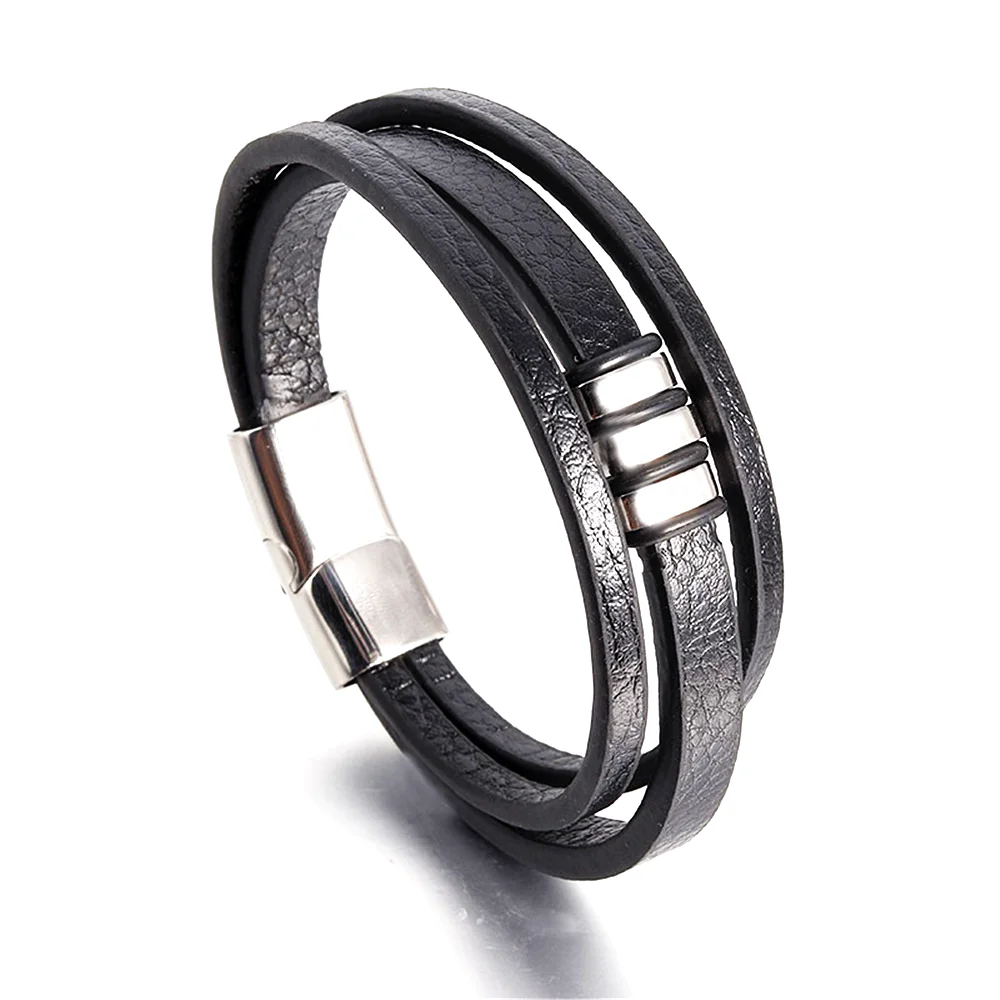 Модные пояса из натуральной кожи браслет для мужчин Jewelry панк Нержавеющая сталь
