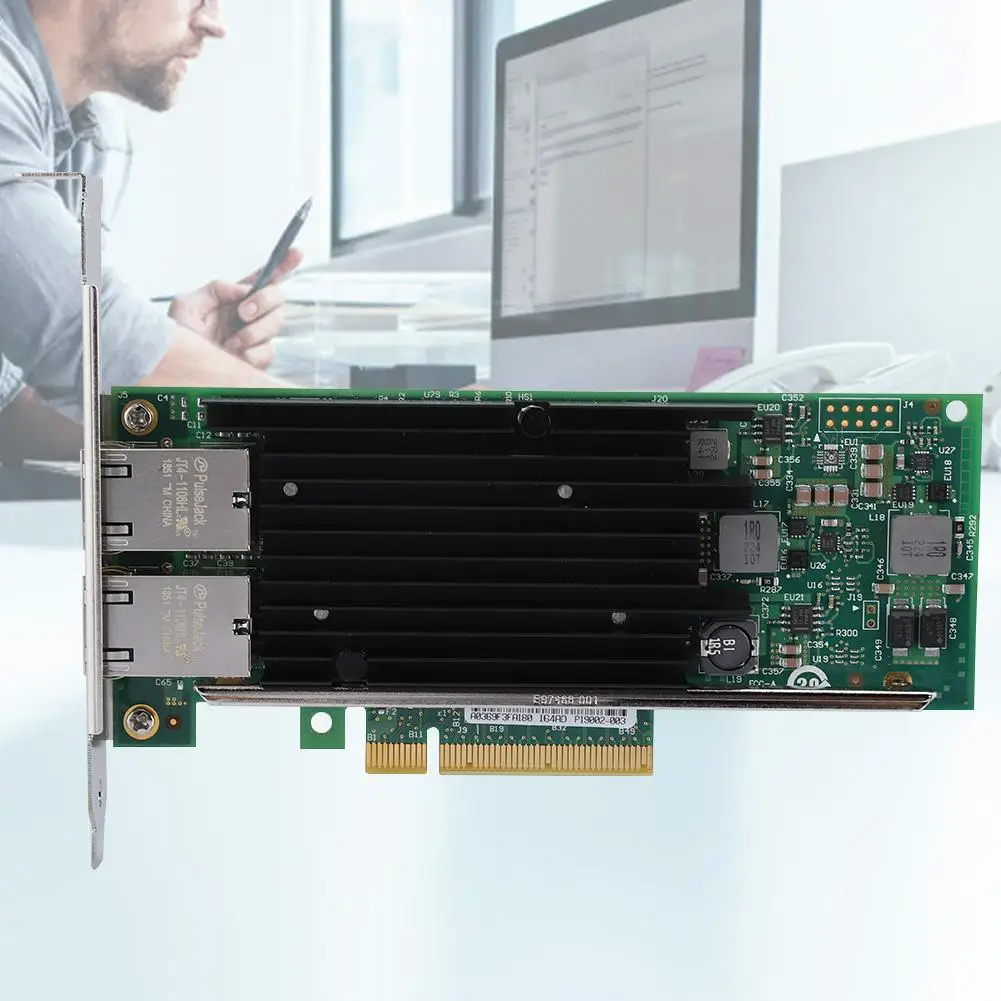 10 Гбит/с PCI E 2 портовый сервер Ethernet сетевой адаптер для intel X540 T2 x8 новый|Сетевые